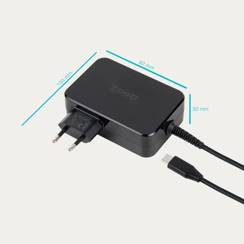 Cargador Tooq 90W Usb-c PD 1.8m para Portatil Negro - foto 3