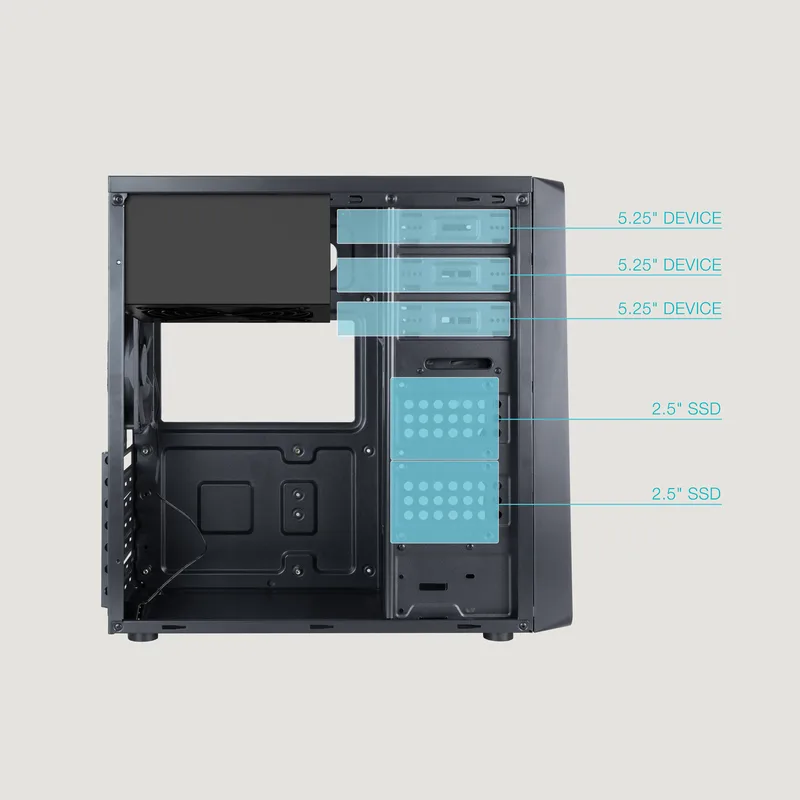 Caja Semitorre/atx Tooq Prisma Tqc-5701u3c-b S/fuente Usb3.0 Negro - foto 2