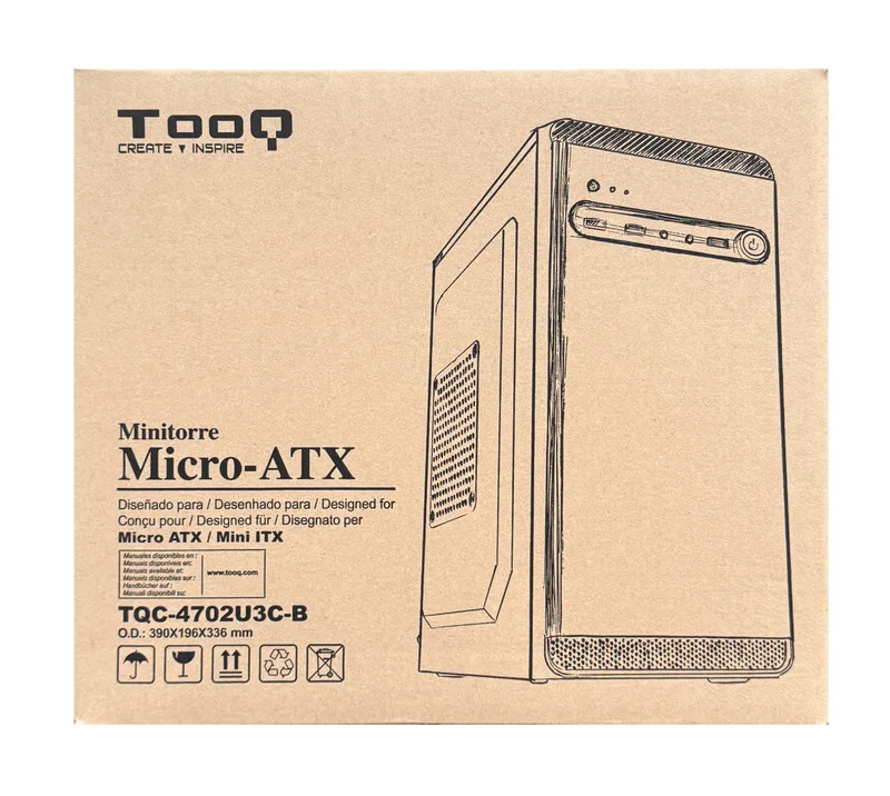 Caja Minitorre/micro-atx Tooq Dodeka Tqc-4702u3c-b S/fuente Usb3.0 Negro - foto 2