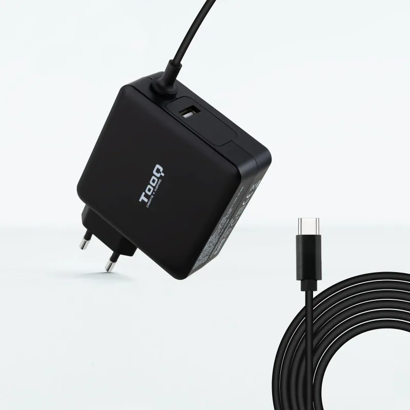 Cargador Tooq 90W Usb-c PD GAN para Portatil Negro - foto 3