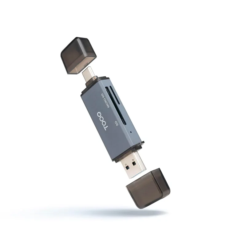 Lector Tarjetas Tooq Tqr-3001g Usb3.0/usb-c Gris
