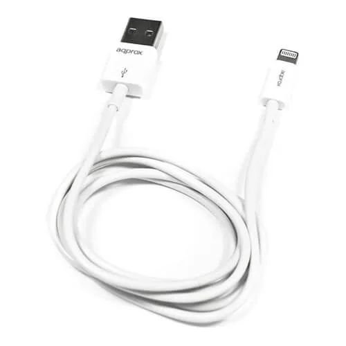Cable USB Approx Usb2.0 A/m - Lightning Iphone 1,0m Blanco