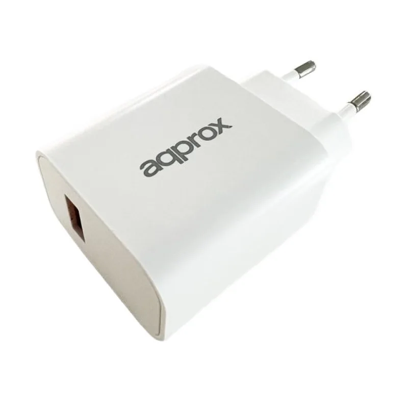 Cargador USB Pared Approx Usb3.0 Cable Usb-c 18W Carga Rapida Blanco - foto 3
