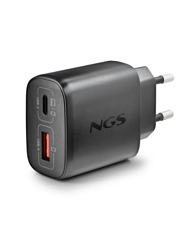 Cargador USB Pared NGS GAN 45W Usb-c/usb-a Negro