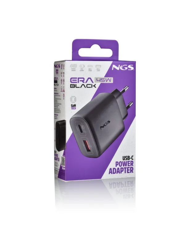 Cargador USB Pared NGS GAN 45W Usb-c/usb-a Negro - foto 4