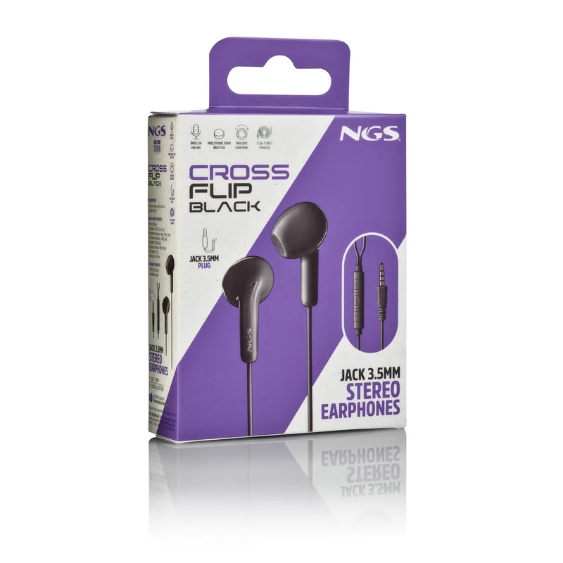 Auriculares C/microfono NGS Cross Flip Jack-3.5mm Negro - foto 3