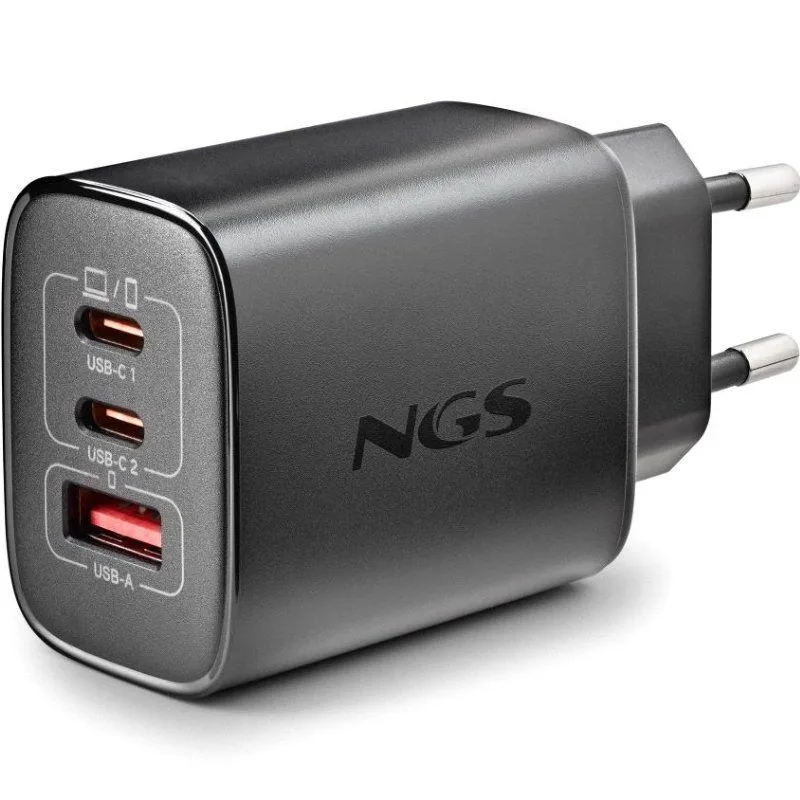Cargador USB Pared NGS GAN 65W Usb-c Negro C/cable Portatiles/tablet/smartphone