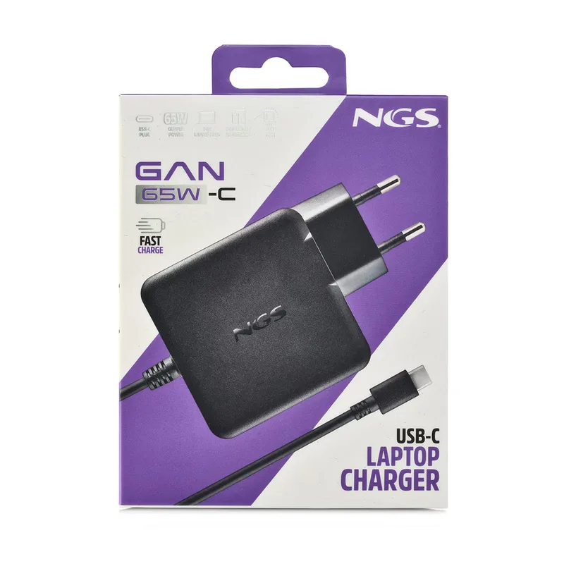 Cargador USB Pared NGS GAN 65W Usb-c Negro C/cable Portatiles Acer - foto 4