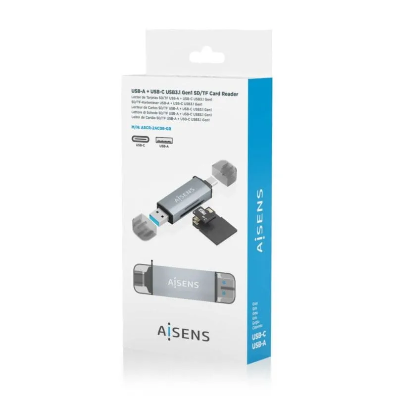 MULTILECTOR Externo AISENS ASCR-2AC08-GR GRIS