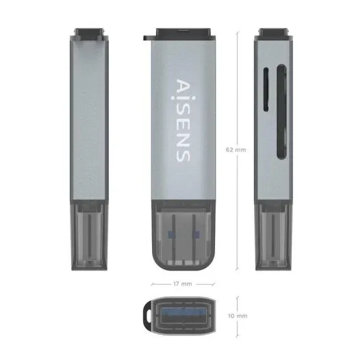 MULTILECTOR Externo AISENS ASCR-2AC08-GR GRIS - foto 3