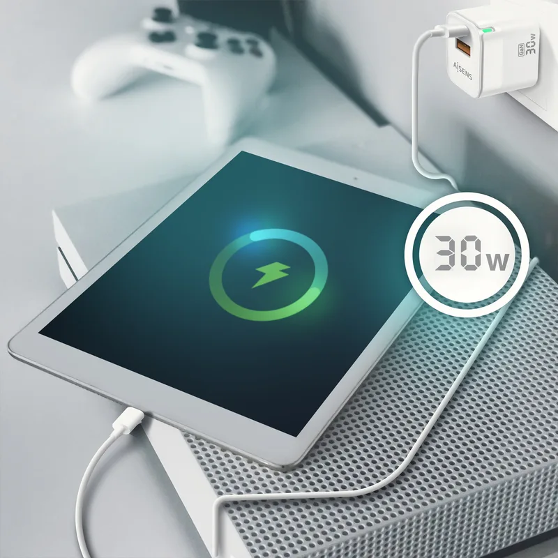Cargador USB Pared Aisens GAN 30W Usb-c Pd3.0 Blanco - foto 2