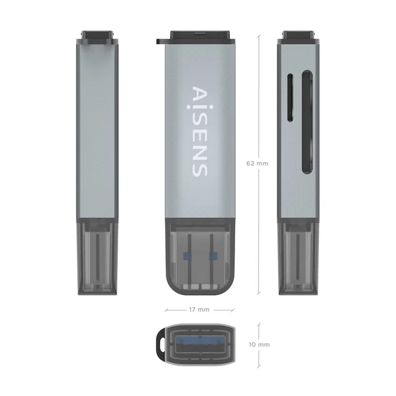 MULTILECTOR Externo AISENS ASCR-2A09-GR GRIS