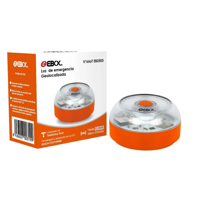 Luz DE Emergencia Ebox V16iot Eb2507 Baliza LUZ DE Emergencia Homologada POR LA DGT - foto 2