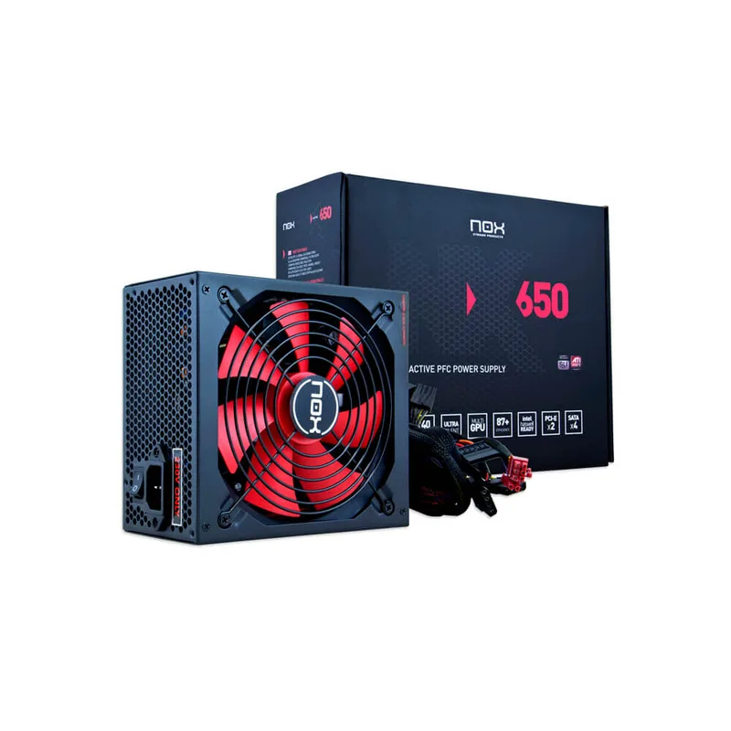 Fuente Alimentacion 650W NOX NX Pfc-activo 87+ 14CM ATX
