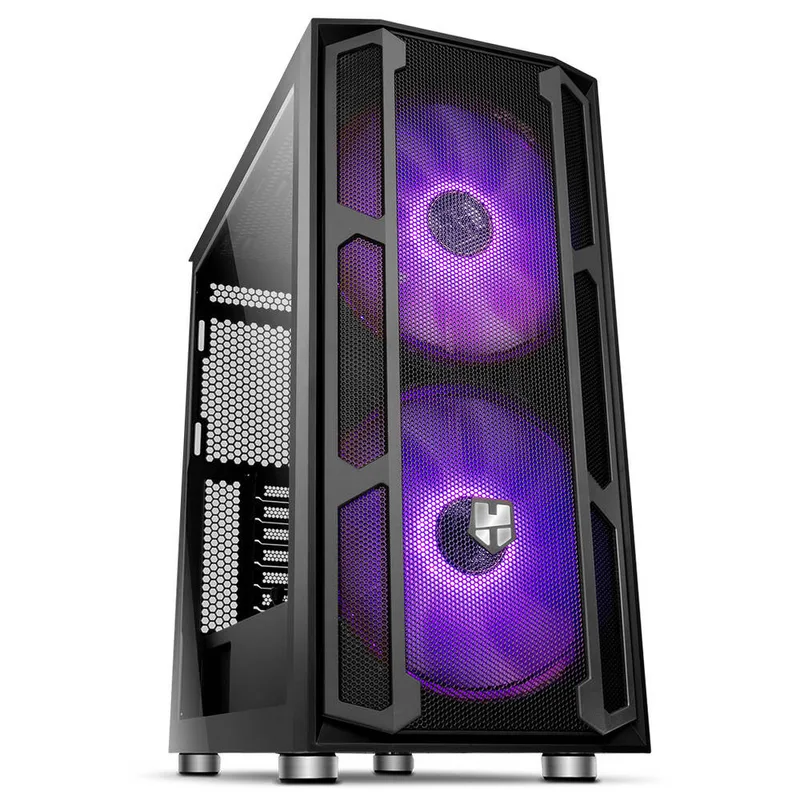Caja Semitorre/atx NOX Hummer TGM S/fuente Usb3.0 RGB Negro