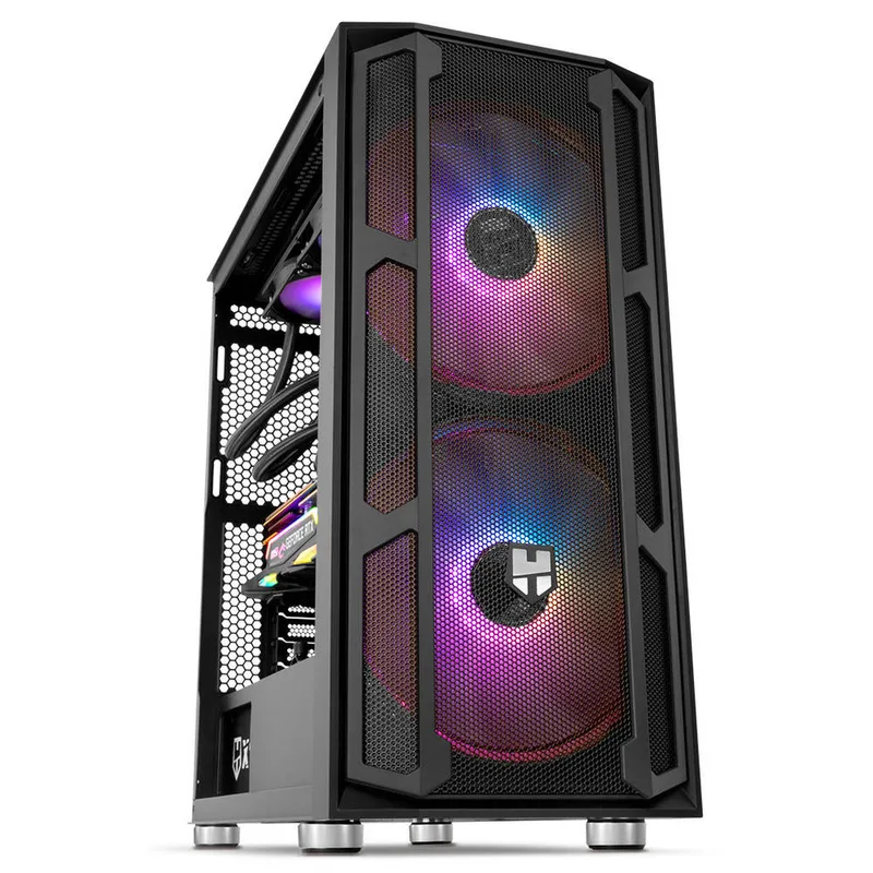 Caja Semitorre/atx NOX Hummer TGM S/fuente Usb3.0 RGB Negro - foto 4