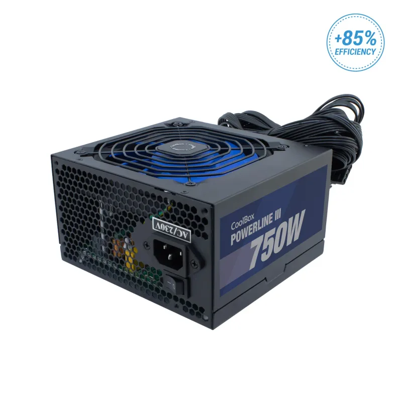 Fuente Alimentacion 750W Coolbox Powerline3 Pfc-activo 85+ 6SATA 12CM ATX
