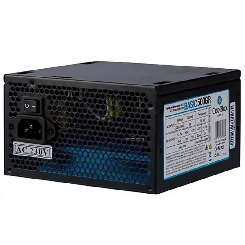 Fuente Alimentacion 500W Coolbox 500GR Basic 2SATA 12CM ATX Negra - foto 2