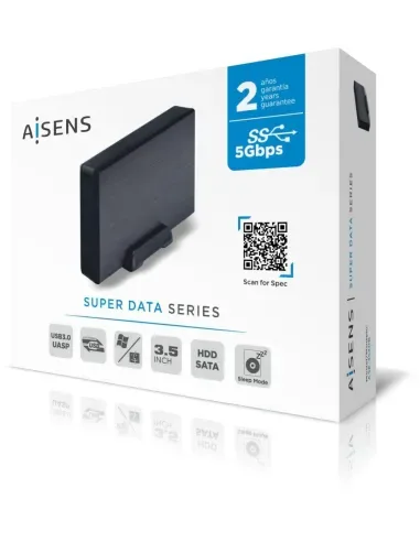 CAJA Disco Duro HDD AISENS ASE-3530B 3.5'' SATA USB3.0/3.1 GEN1 NEGRA