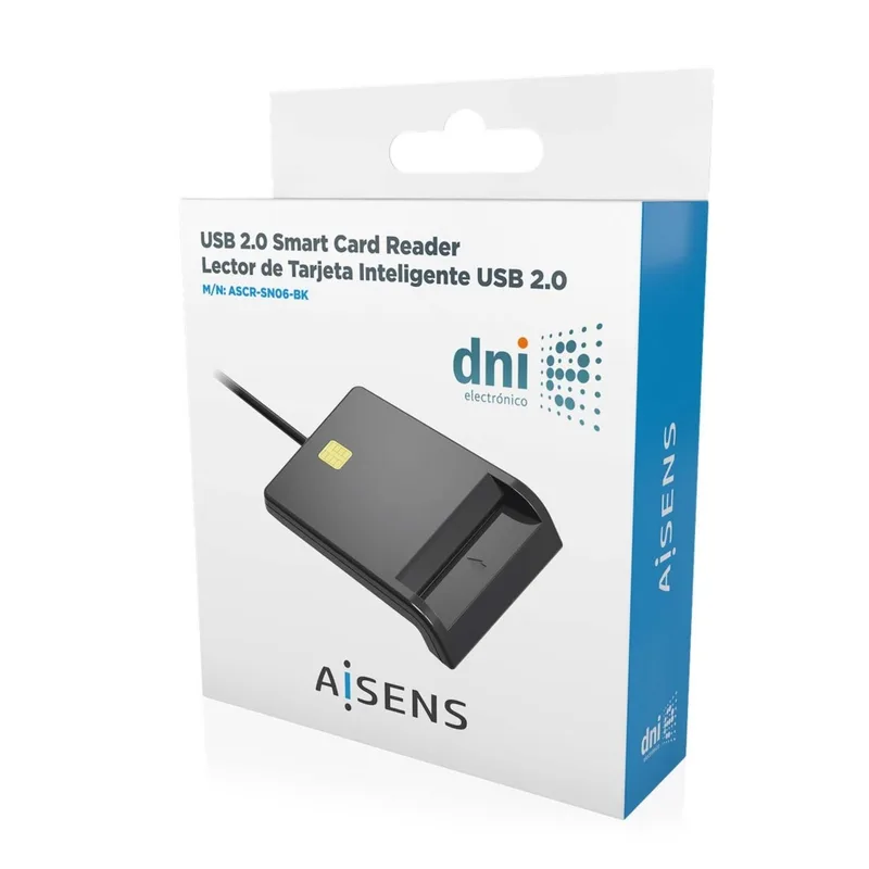 MULTILECTOR Externo USB2.0 AISENS DNIE/TARJETAS NEGRO - foto 2