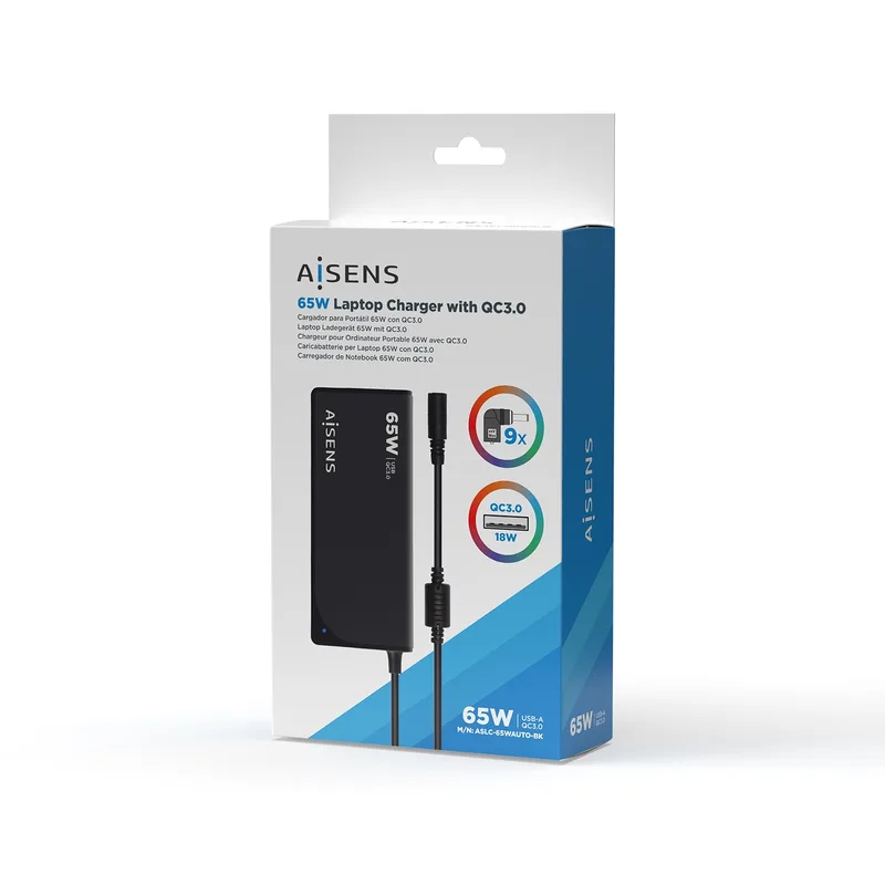 Cargador Automatico Aisens 65W Qc3.0 Negro - foto 2