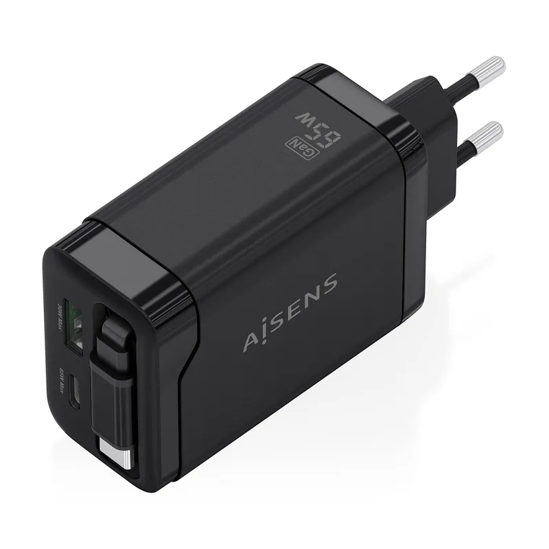 Cargador Automatico Aisens 65W Qc3.0 Negro - foto 3