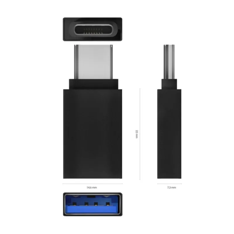 Mini Adaptador Aisens Aluminio Usb3.2 Usb-c/m - A/h Gen1 3A Negro - foto 2
