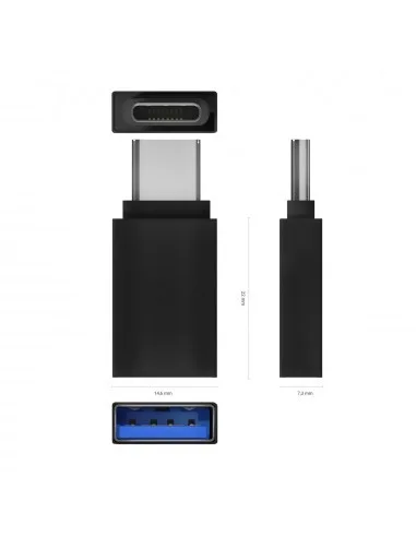 Mini Adaptador Aisens Aluminio Usb3.2 Usb-c/m - A/h Gen1 3A Negro - foto 3