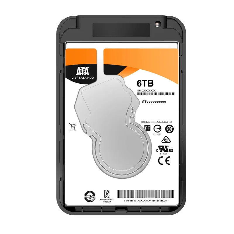 CAJA Disco Duro HDD AISENS ASE-2521B 2.5'' SATA USB3.0/3.1 9,5MM GEN1 NEGRA - foto 3