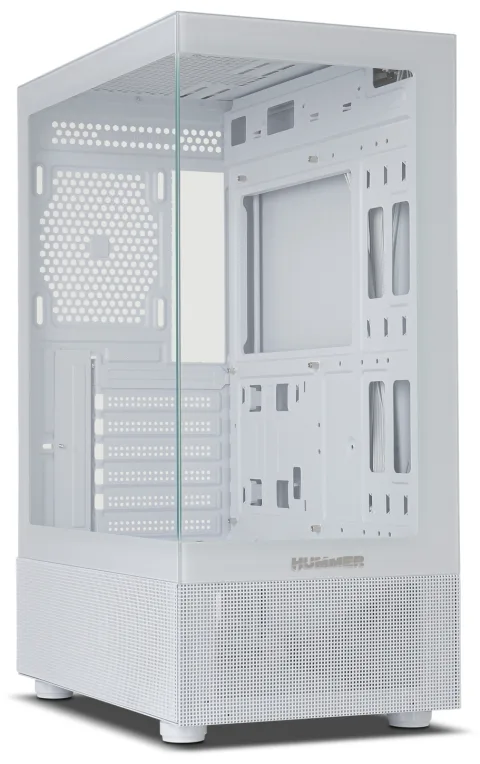Caja Semitorre/atx NOX Hummer Vision S/fuente Usb3.0 Blanca Argb C/ventana