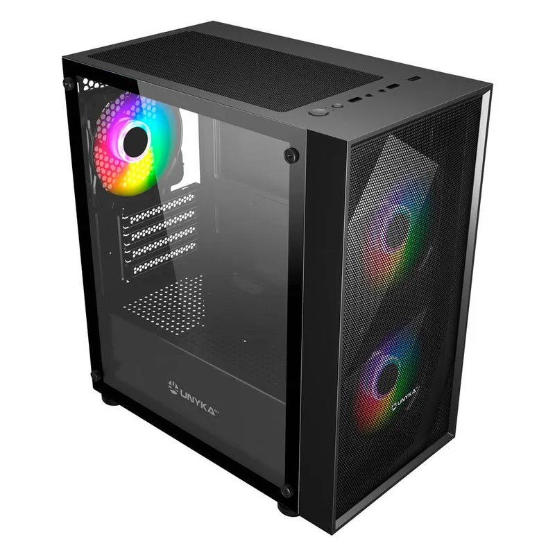 Caja Semitorre /micro-atx Unyka MIR B200 S/fuente Usb3.0 Negra Argb C/ventana - foto 2