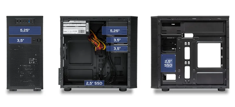 Caja Semitorre/micro-atx Unyka Aero C15 500W Usb3.0 Negra - foto 2