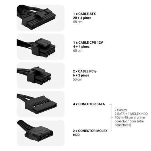 Fuente Alimentacion 550W Coolbox Powerline3 Pfc-activo 85+ 4SATA 12CM ATX