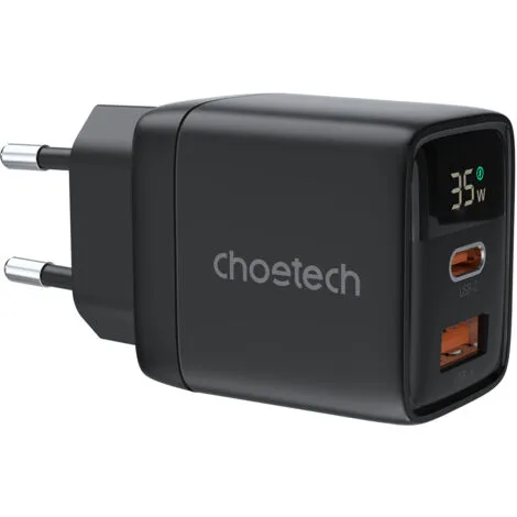 Cargador USB Pared Coolbox GAN 35W Usb-c/usb-a Qc3.0 Negro - foto 4