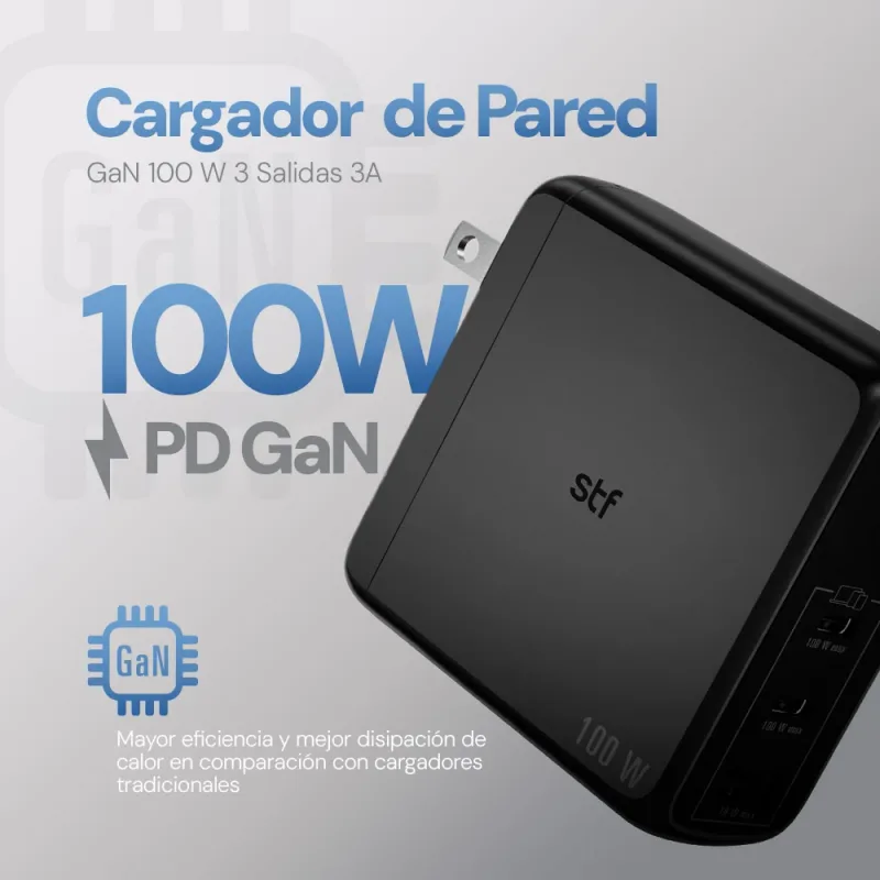 Cargador USB Pared Coolbox GAN 100W Chargemaster 4 PRO Negro - foto 3