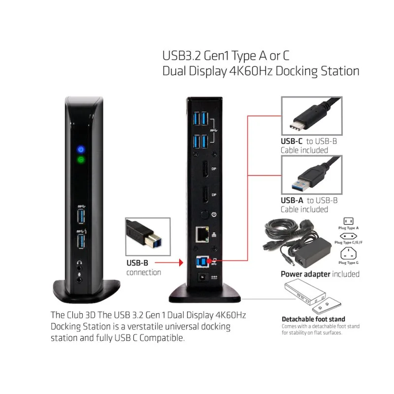Club-3d Docking Club 3D 15en1 Usb-c 65W Negro - foto 4