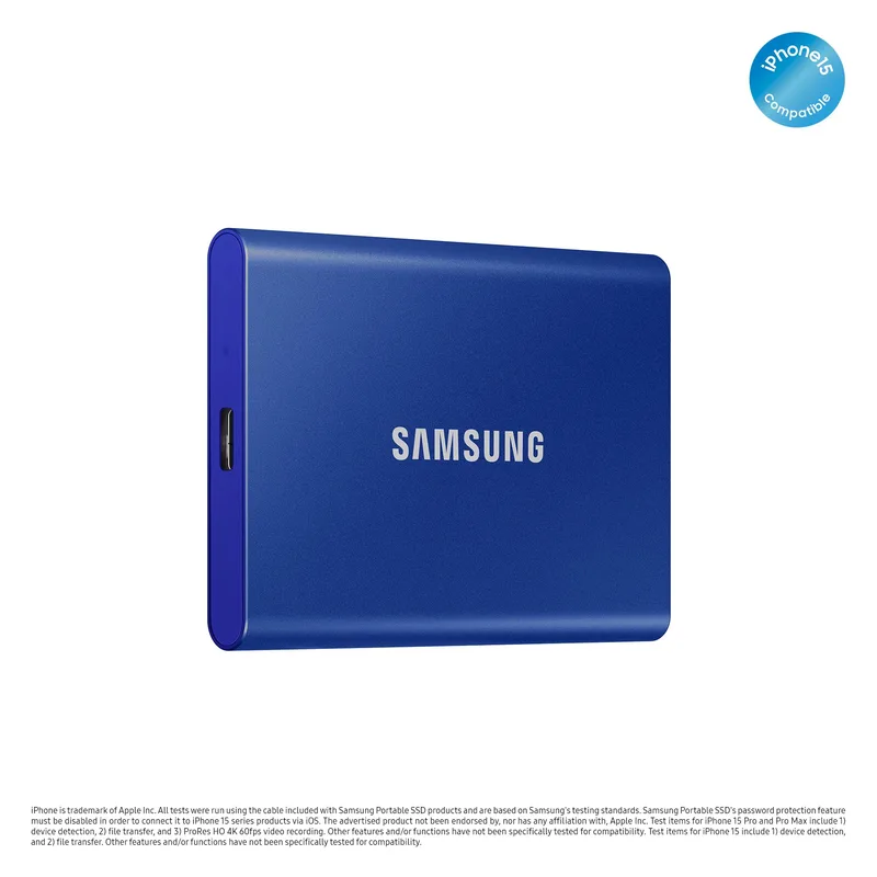 Disco Sólido SSD Externo SAMSUNG 2TB T7 USB3.2 AZUL - foto 4