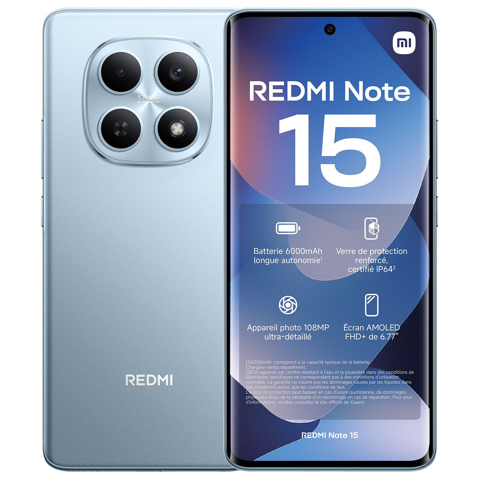 SMARTPHONE XIAOMI REDMI NOTE 15 6,83 6GB RAM 128GB ROM GLACIER BLUE